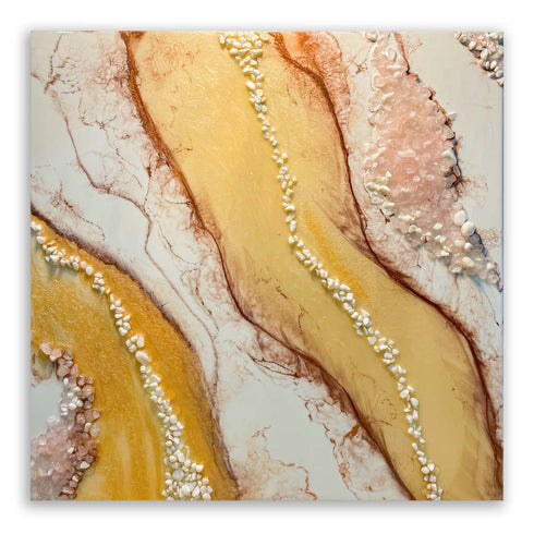 Peaceful moment 2 Rose & Gold Epoxy Painting